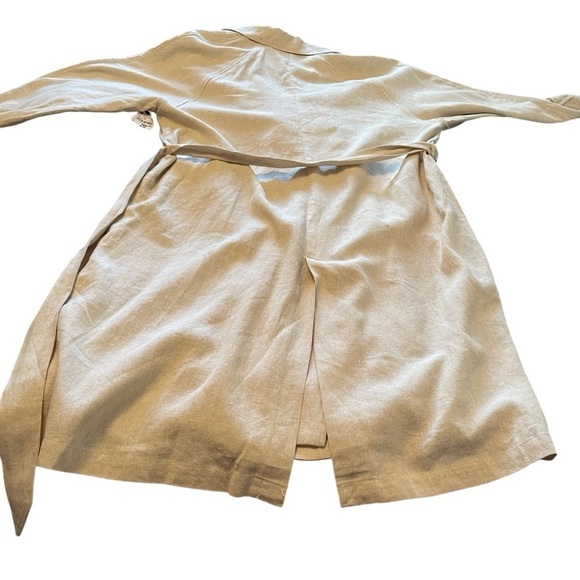 MARFINNO GG-Made in Uruguay-Double Breasted—Linen -Tie Waist Trench Coat-NWT - Picture 15 of 15